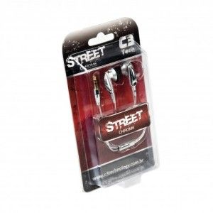FONE DE OUVIDO MP3 STREET CHROME | ER-1020RS | C3 TECH